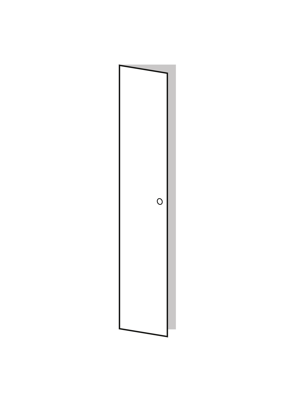 Door 50X236 Lacquer Blanco Left Round Oak
