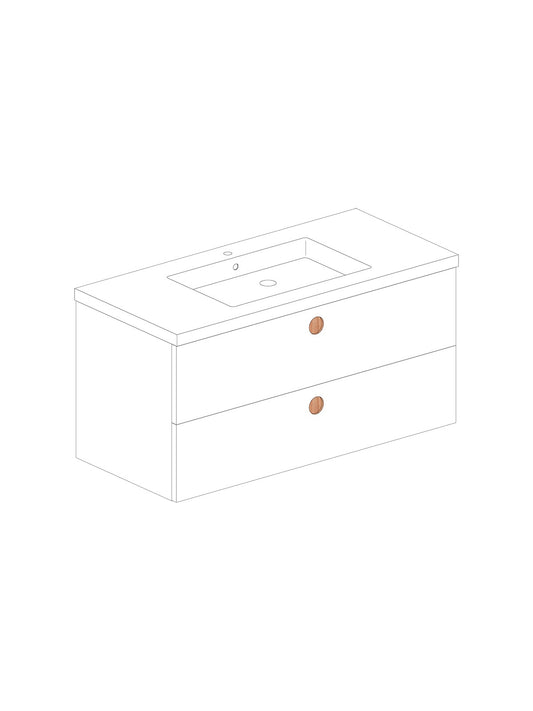 Par 100 Solid Blanco Round Chêne