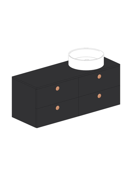 Par 120 1-Sobre Negro Round Roble