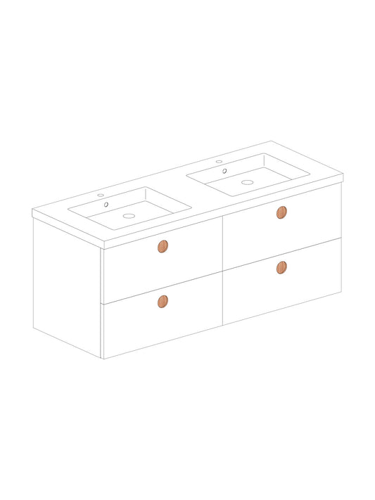 Par 120 Solid Blanco Round Chêne