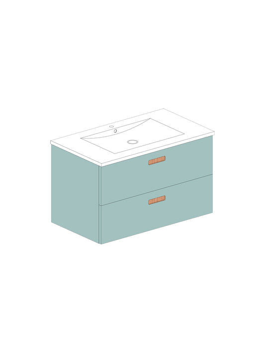Par 80 Ceramico Celeste Square Roble