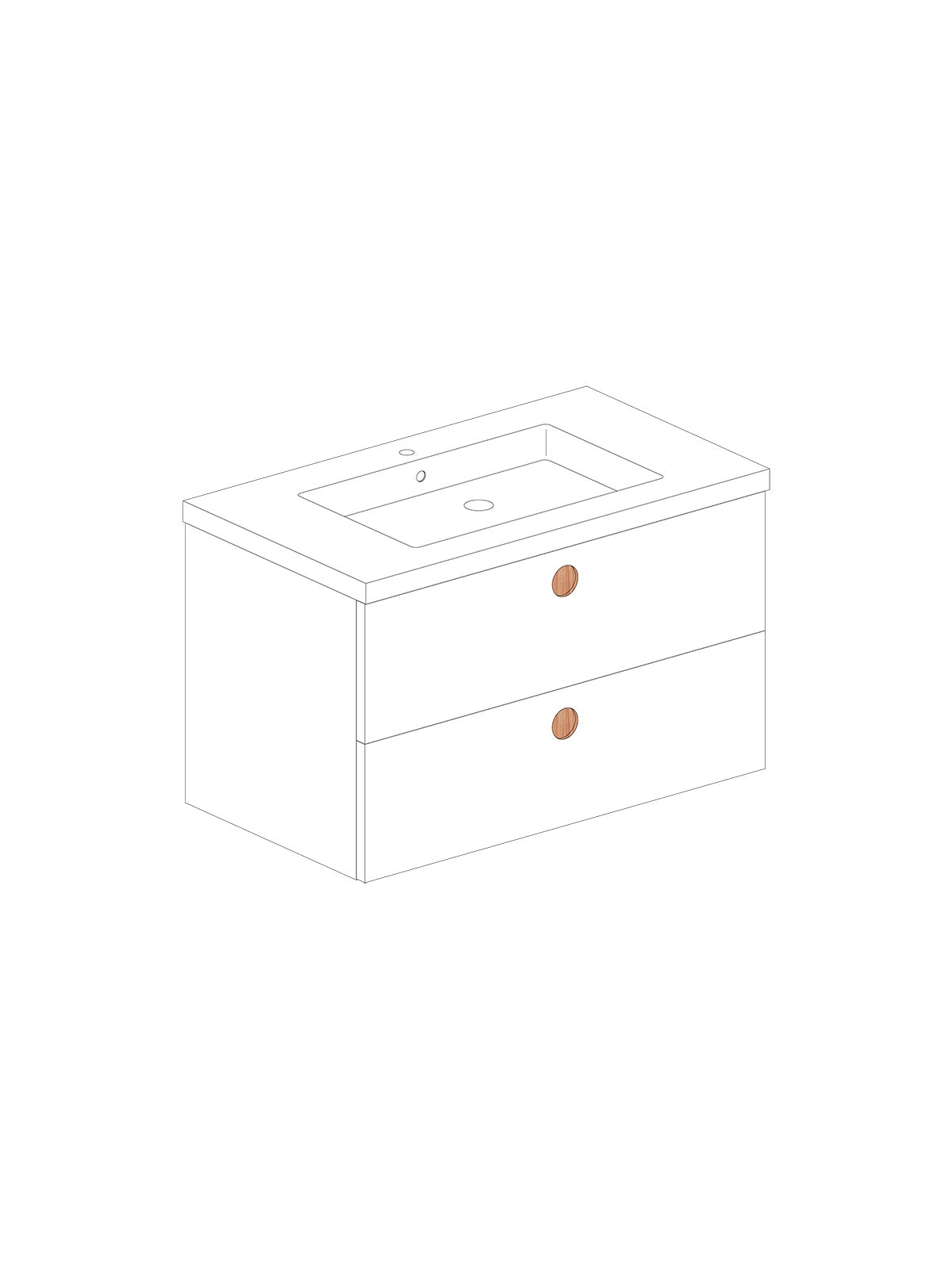 Par 80 Solid Blanco Round Roble